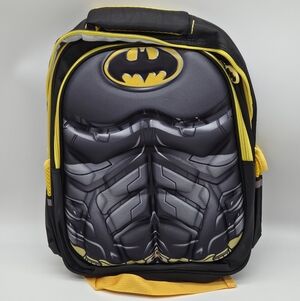 NWOT Batman Kids Black, Yellow and Gray 3D School Backpack